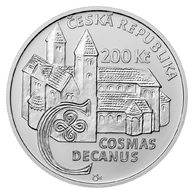 Stříbrná mince 200 Kč - 900. výročí úmrtí kronikáře Kosmase standard (ČNB 2025)