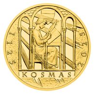 Zlatá půluncová medaile Kronikář Kosmas proof (ČM 2025)