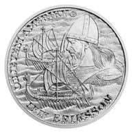 Stříbrná mince Objevení Ameriky - Leif Eriksson proof (ČM 2022)