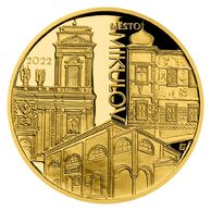 Zlatá mince 5000 Kč Městské památkové rezervace ČNB - Mikulov provedení proof (ČNB 2022)