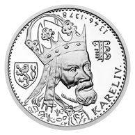 Stříbrná medaile Novoražba karlovského dukátu proof (ČM 2025)