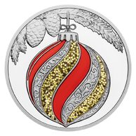 Stříbrná medaile Vánoční ozdoby - červeno-zlatá proof (ČM 2026)  