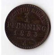 č.6 Prusko/ 1 Pfen. 1853 A