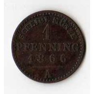 č.9 Prusko/ 1 Pfen. 1866 A
