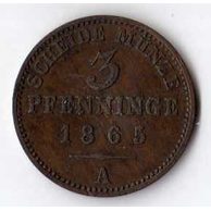 č.25 Prusko/ 3 Pfen. 1865 A