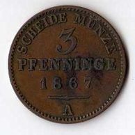 č.28 Prusko/ 3 Pfen. 1867 A