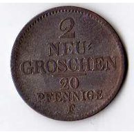 č.91 Sachsen/ 2 Neu Groschen 1852 F