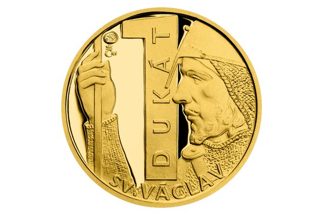 Zlatý 1- dukát sv. Václava se zlatým certifikátem (ČM 2023)