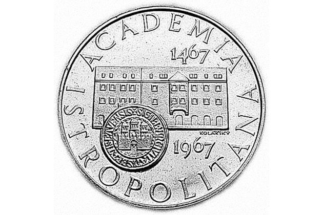 10 Kčs 500. výročí založení Academie Istropolitany (1967) (Wč.123)