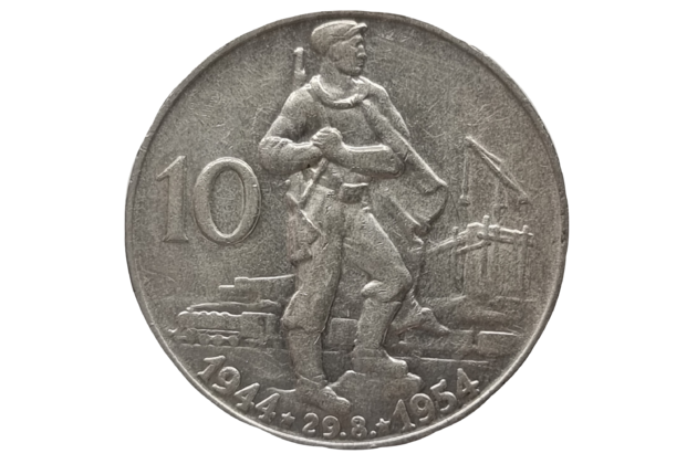 10 Kčs 10.výročí Slovenského národního povstání (1954)  (Wč.111)