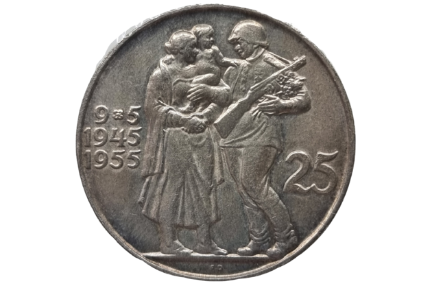 25 Kčs 10.výročí osvobození Československa (1955) (Wč.114)