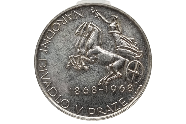 10 Kčs 100. výročí položená základního kamene Národního divadla (1968) (Wč.125)