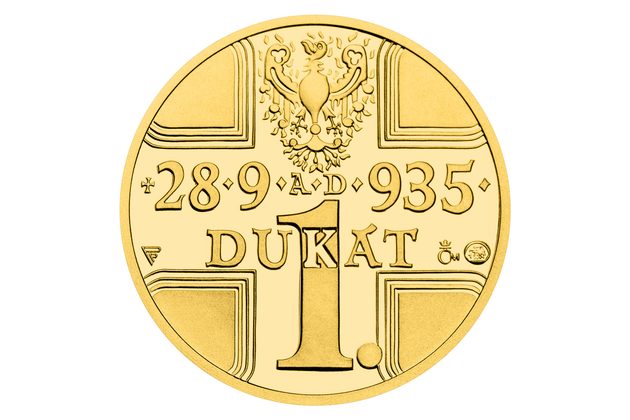 Zlatý 1-dukát sv. Václava se zlatým certifikátem - ak. mal. Vladimír Pavlica proof  (ČM 2025)