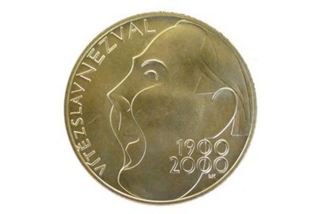 Stříbrná mince 200 Kč - 100. výročí narození Vítězslava Nezvala provedení standard (ČNB 2000)