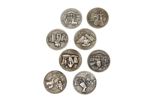 Sada 8ks stříbrných mincí Poklady starých civilizací I. - VIII. SK standard (ČM 2023 - 2024)