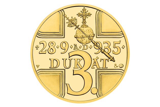 Zlatý 3-dukát sv. Václava se zlatým certifikátem - ak. mal. Vladimír Pavlica proof (ČM 2025)