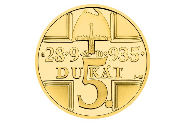 Zlatý 5-dukát sv. Václava se zlatým certifikátem - ak. mal. Vladimír Pavlica proof (ČM 2025)