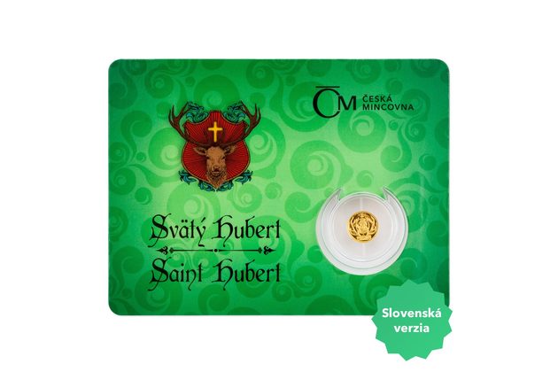 Zlatá mince Patroni - Svatý Hubert SK proof (ČM 2021)  