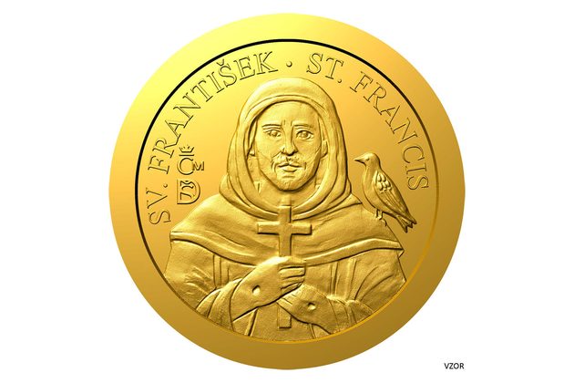 Zlatá mince Patroni - Svatý František z Assisi  proof (ČM 2026) 