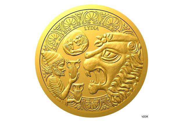Zlatá půluncová mince Historie zlata - Zlatá říše Lýdů proof (ČM 2026) 