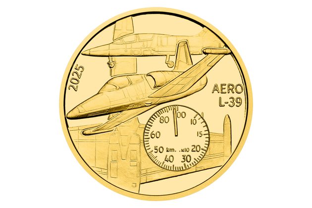 Zlatá půluncová medaile Aero L-39 Albatros proof (ČM 2025)