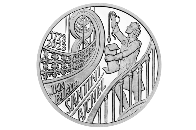 Stříbrný odražek pětidukátu Jan Blažej Santini - Aichel proof (ČD 2023)