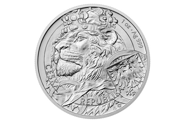 Stříbrná 1oz investiční mince Český lev  standard (ČM 2025)