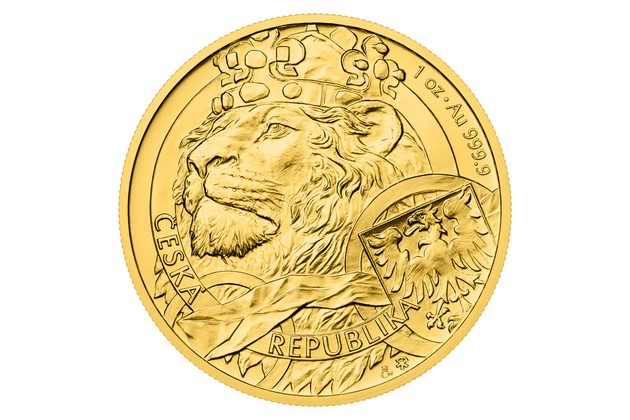 Zlatá uncová investiční mince Český lev standard (ČM 2025)