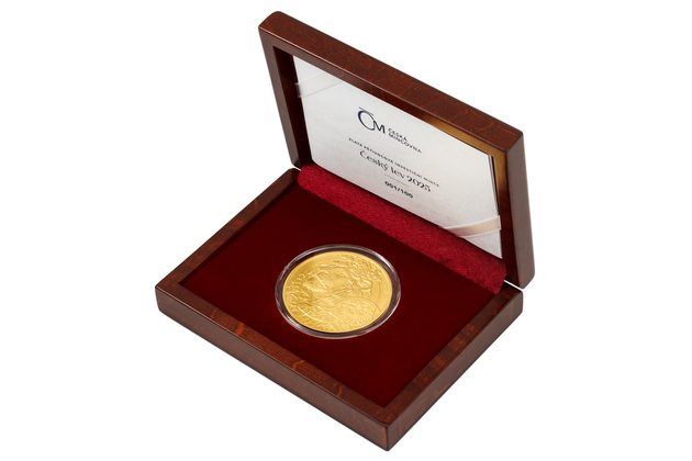 Zlatá pětiuncová investiční mince Český lev standard (ČM 2025) číslováno
