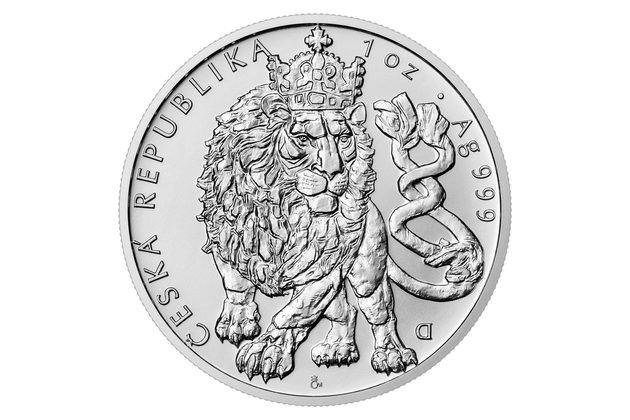 Stříbrná 1oz investiční mince Český lev  číslovaná standard (ČM 2026)