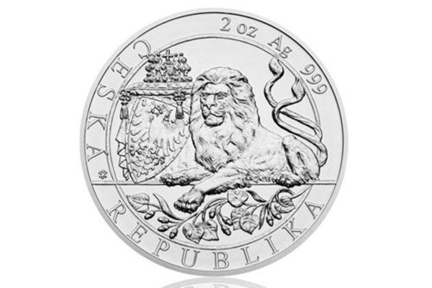 Stříbrná dvouuncová investiční mince Český lev 2019 standard (ČM 2019)