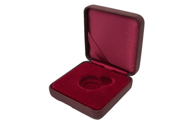 Kožená vínová etue 6,5x6,5mm průměr 27mm (EZ009)