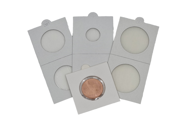 Mincovní rámečky Leuchtturm samolepící 50x50mm, průměr 27,5mm 1ks