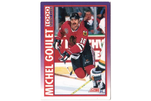HK244 - Score karta - Michel Goulet č. 375 ( 1991-92)