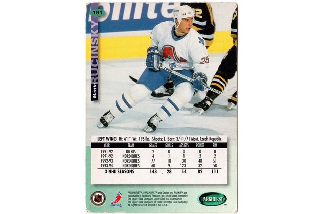 HK354 - Parkhurst karta - Martin Ručinský č. 191 (1994-95)