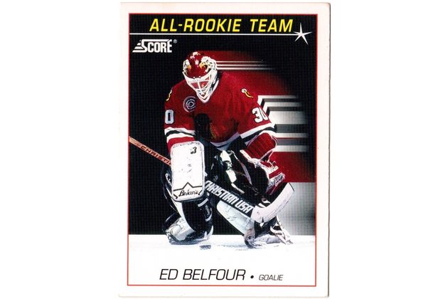HK383 - Score karta - Ed Belfour č. 348 ( 1991-92)