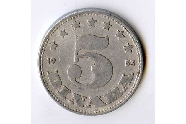 Mince Jugoslávie  5 Dinara 1953 (wč.500)  