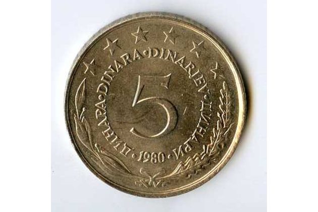 Mince Jugoslávie  5 Dinara 1980 (wč.630)     