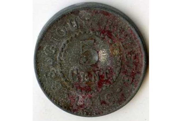 Mince Belgie 5 Cent 1916 (wč.22) 