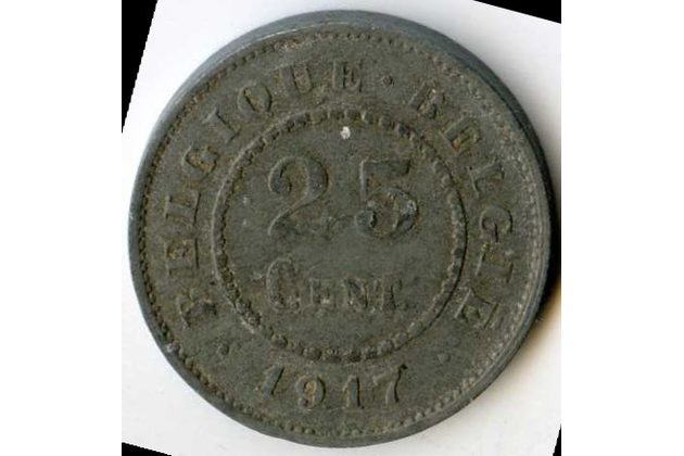 Mince Belgie 25 Cent 1917  (wč.63)   