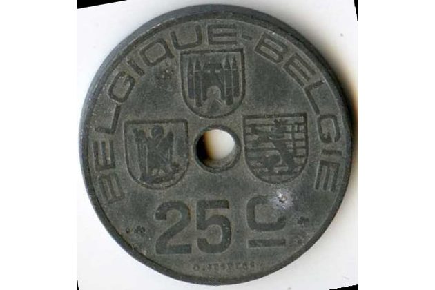 Mince Belgie 25 Cent 1942  (wč.65)    