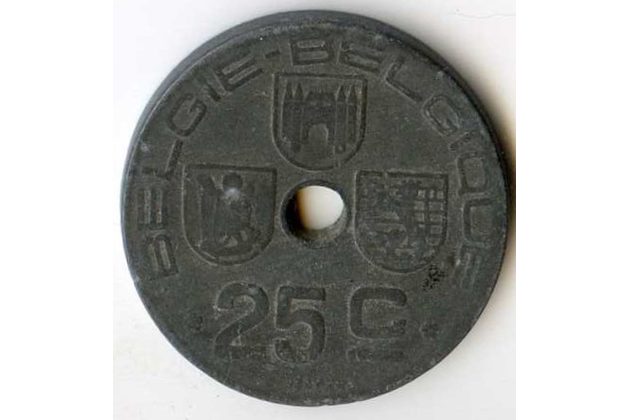 Mince Belgie 25 Cent 1943  (wč.68)       