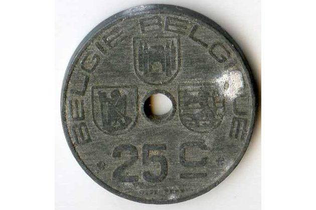 Mince Belgie 25 Cent 1945  (wč.70)        