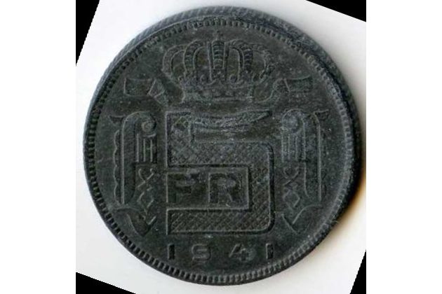 Mince Belgie 5 Francs 1941  (wč.90)           