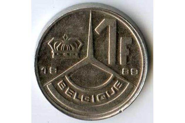 Mince Belgie 1 Franc 1989  (wč.141)                 