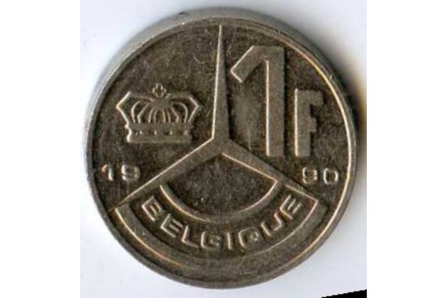 Mince Belgie 1 Franc 1990  (wč.142)                  