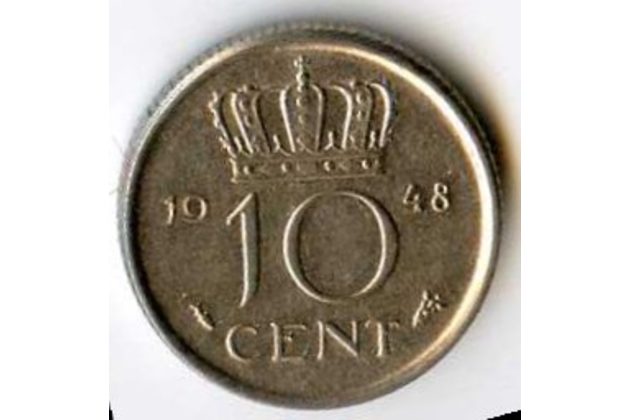 Mince Nizozemí 10 Cent 1948 (wč.80)  