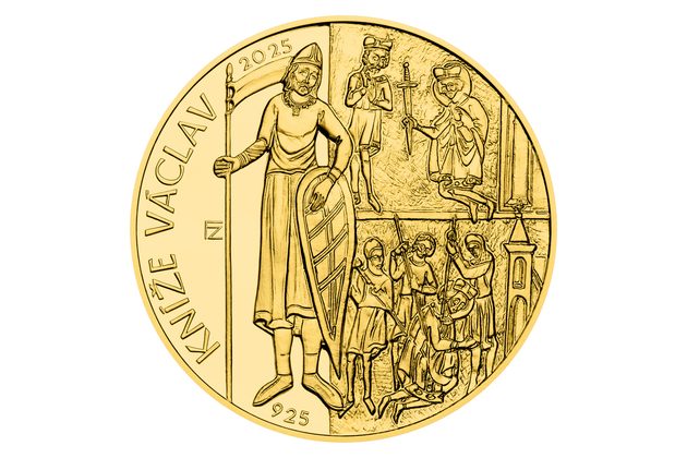 Zlatá mince 10000 Kč - Začátek vlády knížete Václava proof (ČNB 2025)