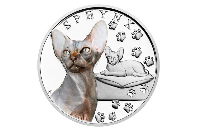 Stříbrná mince Plemena koček - Sphynx proof (ČM 2025) 