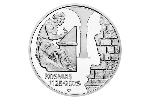 Stříbrná mince 200 Kč - 900. výročí úmrtí kronikáře Kosmase proof (ČNB 2025)